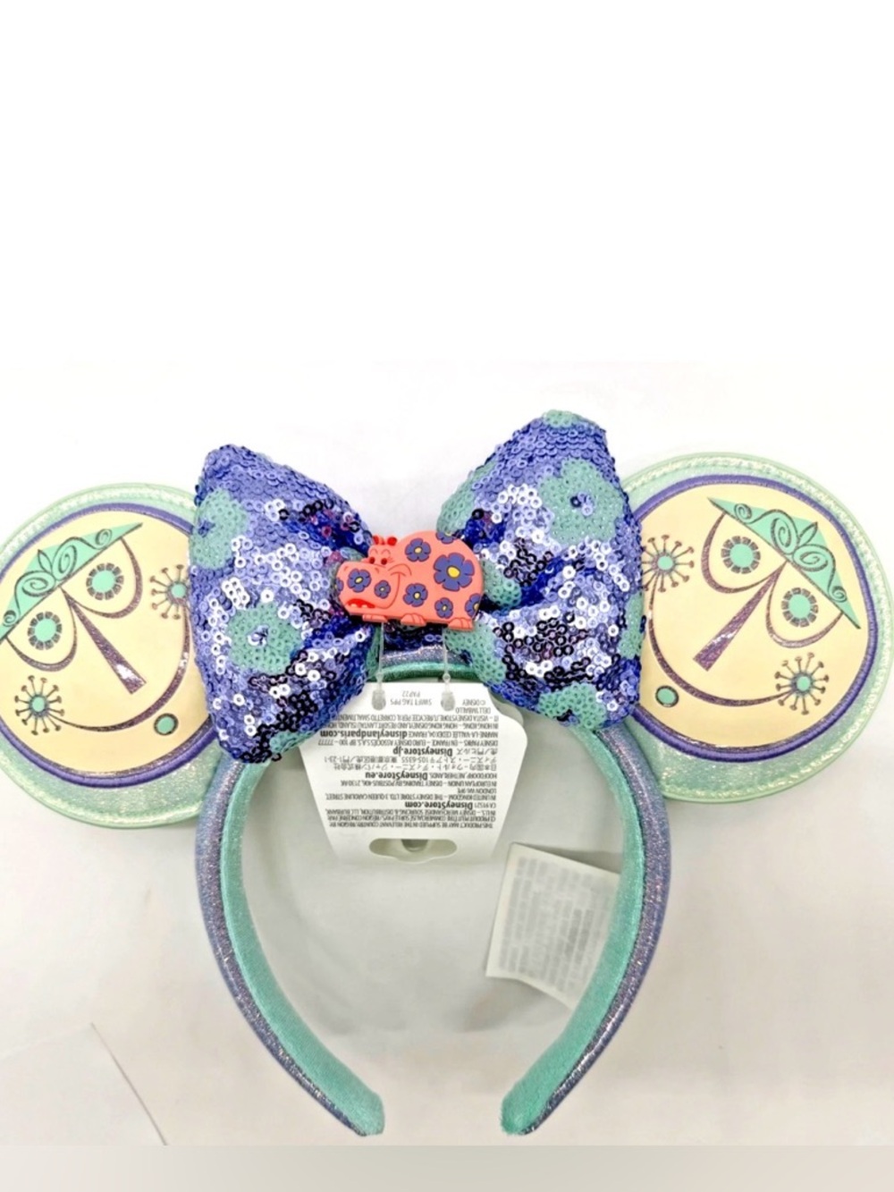 Disney Parks Its a Small World Minnie Ears Headband Sequin Bow NWT